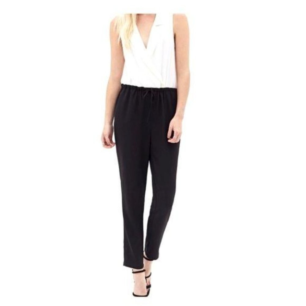 Forever 21 White Top Black Bottom Jumpsuit - Picture 2 of 10